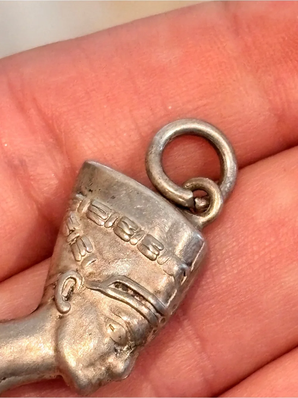 Vintage 925 Sterling Silver Nefertiti Profile Charm Pendant